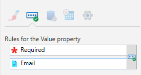 Picture showing Two Rules Applied to the Email Text Box. 
